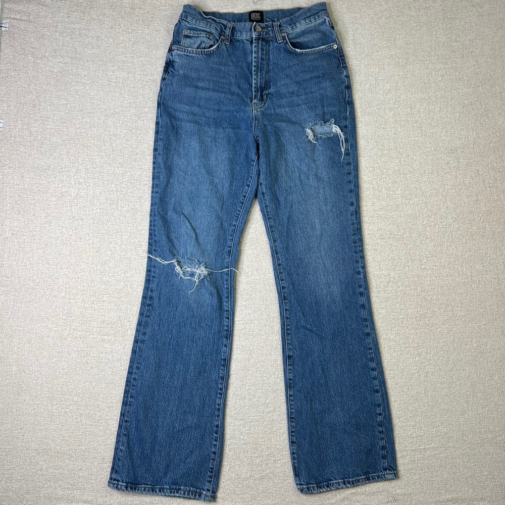 BDG Urban Outfitters Stretch High Rise Flare Distressed Jeans Size 29 Blue
